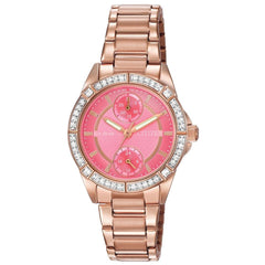 Citizen FD3003-58X Women's POV Pink Dial Rose Gold Steel Bracelet Swarovski Crystals Watch
