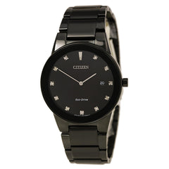 Citizen Men's Black Steel Bracelet Diamond Watch - Axiom Black Dial | AU1065-58G