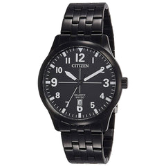 Citizen Men's Bracelet Watch - Quartz Black Dial Black Stainless Steel | BI1055-52E
