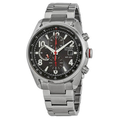 Citizen Men's Chronograph Watch - Chandler Black Dial Steel Bracelet | CA0368-56E