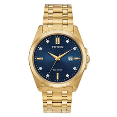 Citizen Men's Diamond Watch - Corso Yellow Gold Steel Bracelet | BM7103-51L