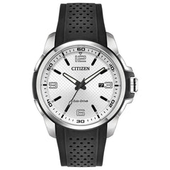 Citizen Men's Eco Drive Watch - AR Silver Tone Dial Polyurethane Strap | AW1150-07A