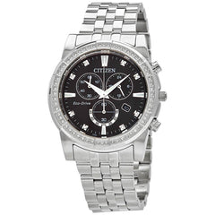 Citizen Men's Eco Drive Watch - Corso Black and Silver Tone Dial Bracelet | AT2450-58E
