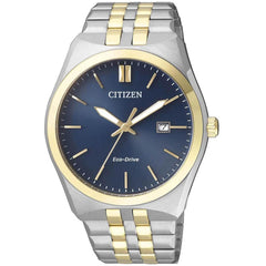 Citizen Men's Eco-Drive Watch - Dress Blue Dial Two Tone Bracelet | BM7334-66L