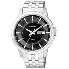 Citizen Men's Quartz Watch - Dress Black Dial Stainless Steel Bracelet | BF2011-51E