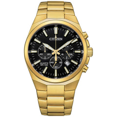 Citizen Men's Watch - Chronograph Black Dial Stainless Steel Bracelet | AN8173-51E