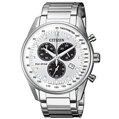 Citizen Men's Watch - Chronograph Silver Tone and Black Dial Bracelet | AT2390-82A