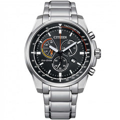 Citizen Men's Watch - Core Chrono Black Dial Stainless Steel Bracelet | AT1190-87E