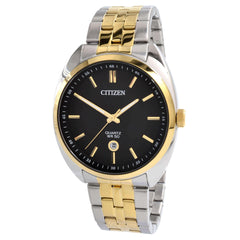 Citizen Men's Watch - Date Display Black Dial Two Tone Steel Bracelet | BI5094-59E