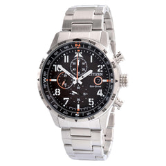 Citizen Men's Watch - Eco Drive Chronograph Black Dial Silver Bracelet | CA0790-83E