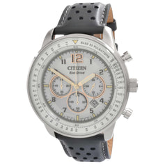 Citizen Men's Watch - Eco Drive Chronograph Date Display Leather Strap | CA4500-24H