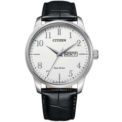 Citizen Men's Watch - Eco-Drive Silver Dial Black Strap Power Reserve | BM8550-14A