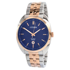 Citizen Men's Watch - Japanese Quartz Blue Dial Silver Steel Bracelet | BI5096-53L