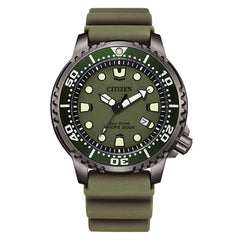 Citizen Men's Watch - Promaster Eco-Drive Olive Green Dial Rubber Strap | BN0157-11X