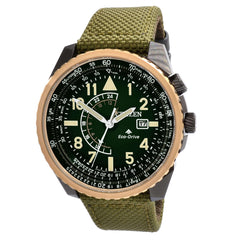 Citizen Men's Watch - Promaster Sky Eco-Drive Black Dial Green Strap | BJ7136-00E
