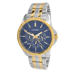Citizen Men's Watch - Quartz Date-Day Blue Dial Two Tone Steel Bracelet | AG8348-56L
