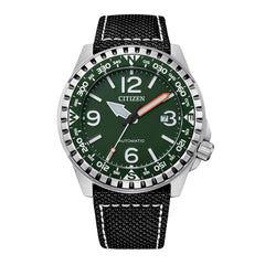 Citizen Men's Watch - Rotating Bezel Black Nylon Strap Date Display | NJ2198-16X