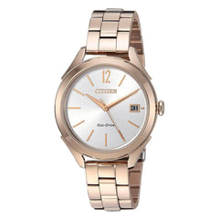 Citizen Women's Bracelet Watch - LTR Silver Dial Rose Gold Steel | FE6143-56A