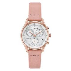 Citizen Women's Chronograph Watch - Chandler Pink Leather Strap | FB1443-08A
