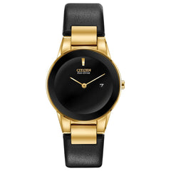 Citizen Women's Eco Drive Watch - Axiom Black Dial Leather Strap | GA1052-04E