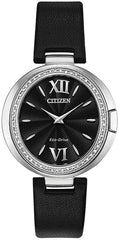 Citizen Women's Eco Drive Watch - Capella Diamond Black Dial Strap | EX1500-01E
