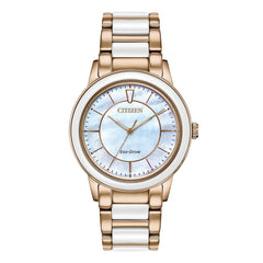 Citizen Women's Eco-Drive Watch - Chandler Steel & White Ceramic | EM0743-55D
