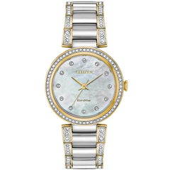 Citizen Women's Eco Drive Watch - Silhouette Crystal MOP Dial Bracelet | EM0844-58D