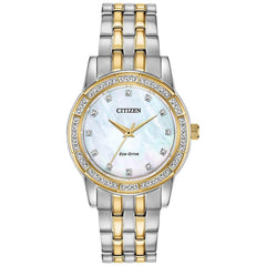 Citizen Women's Eco Drive Watch - Silhouette Crystal Two Tone Bracelet | EM0774-51D