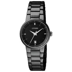 Citizen Women's Quartz Watch - Black IP Stainless Steel Bracelet | EU6017-54E