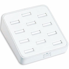 Classic Display for Ring - White Leatherette Material, 12 Slots | DSP-002