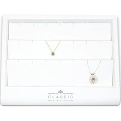 Classic Display - Pendant or Light Necklace White Leatherette, 18 Slots | DSP-018