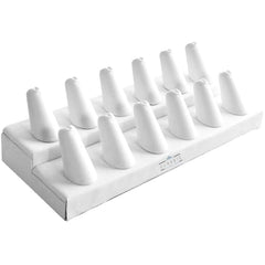 Classic Display - Ring Fingers White Leatherette Material, 12 Slots | DSP-017