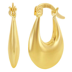Women's Earrings - 14K Yellow Gold 19x15mm Puffed Hoop | 14A-114