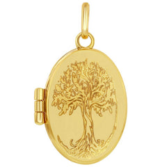 Women's Locket - 14K Yellow Gold Tree of Life Oval | 14J-203