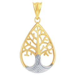 Women's Pendant - 14K Yellow and White Gold Tree of Life | 14J-210