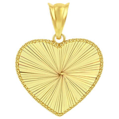 Women's Pendant - 14K Yellow Gold Diamond-Cut Heart | 14J-215