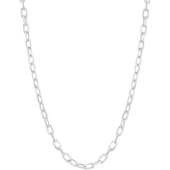 Classic Men's Chain - Rhodium Plated Sterling Silver 4.1mm Anchor, 20 inch | Q-5584-20