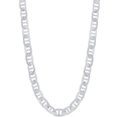 Classic Men's Chain - Rhodium Plated Sterling Silver 6.4mm Marina, 24 inch | Q-5555-24