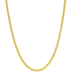 Classic Unisex Chain - Gold Plated Sterling Silver 2mm Curb Style, 16 Inch | Q-5732-16