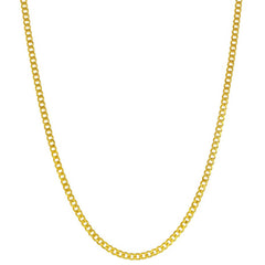 Classic Unisex Chain - Gold Plated Sterling Silver 2mm Curb Style, 18 Inch | Q-5732-18