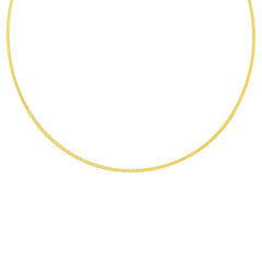Classic Unisex Chain - Gold Plated Sterling Silver Round Omega, 18 Inch | Q-5728-18