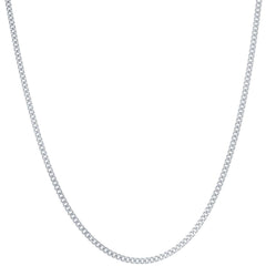 Classic Unisex Chain - Rhodium Plated Sterling Silver Curb 050, 20 inch | Q-5452-20