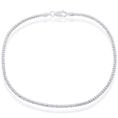 Classic Women's Anklet - Sterling Silver 2.5mm Popcorn, 10 inch | R-9257-10