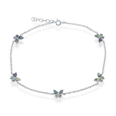 Classic Women's Anklet - Sterling Silver Abalone Butterfly | R-9245