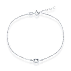 Classic Women's Anklet - Sterling Silver Love Knot | R-9223