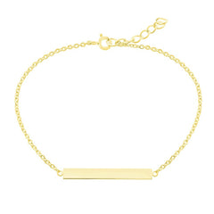 Classic Women's Bracelet - Gold Plated Sterling Silver Bar ID Spring Clasp | S-4948