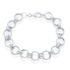 Classic Women's Bracelet - Sterling Silver Multi Circle Link | S-4656