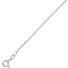 Classic Women's Chain - Rhodium Plated Silver 1.3mm Cable Style, 20 Inch | Q-5277-20