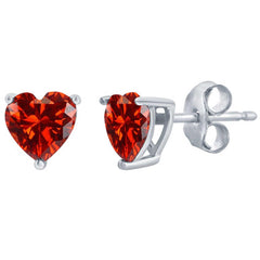 Classic Women's Earrings - Sterling 6mm Ruby 