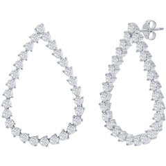 Classic Women's Earrings - Sterling Silver Pear Shaped CZ Post Back Closure | D-7905